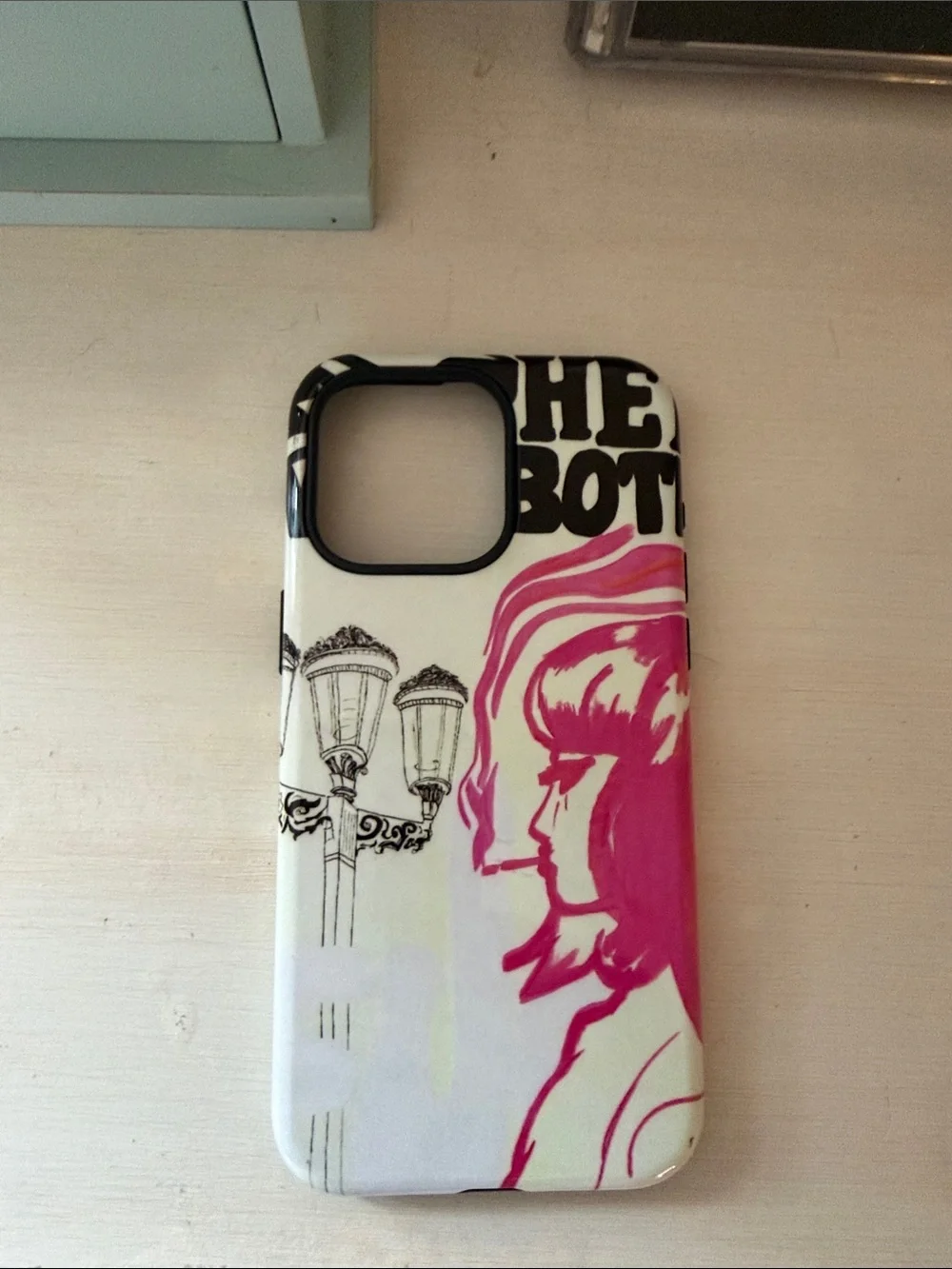 Graphic Pink & White Illustration iPhone Case
